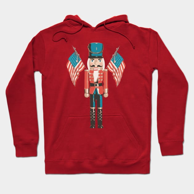 The patriotic nutcracker, vintage Christmas, American flag, usa gifts for friends and family Hoodie by Vintage Fandom